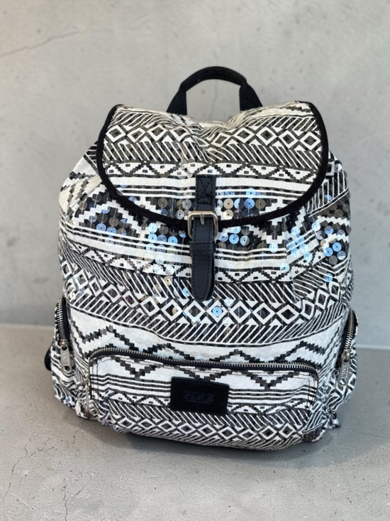 Victoria\'s Secret PINK Bling Sequin Aztec Backpack in black and white main image 15